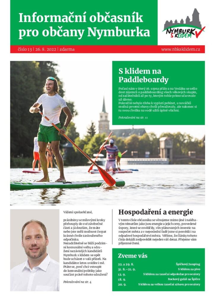 Obálka občasníku Nymburk s klidem, číslo 13